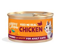 Edgard & Cooper Adult Trocitos de Pollo de Corral en Salsa Lata Gatos 18 x 85 gr