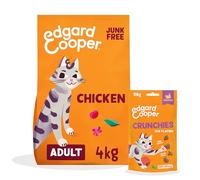 Edgard & Cooper Alimento Seco para Gatos Pollo 4 kg + Premios para Gatos Pollo Crunchies 1x50g - Pack de Croquetas y Premios