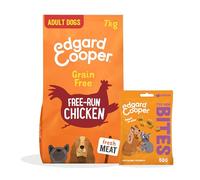 Edgard & Cooper Alimento Seco para Perros Pollo Sin Cereales 7 kg + Premios para Perros Pollo Bites 1x50g - Pack de Croquetas y Premios