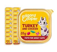 Edgard Cooper Comida humeda gatos, Adultos,Pavo & Pollo, 85g x 16, Pate gatos, Pienso gatos Esterilizados y Activos, Sin cereales, Ingredientes naturales, Hipoalergénico