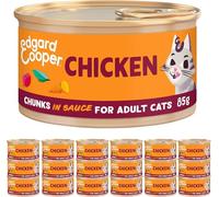 Edgard Cooper Comida humeda gatos, Adultos,Pollo, 85g x 18, Pienso gatos Esterilizados y Activos, Sin cereales, Ingredientes naturales, Hipoalergénico, Sin azúcares añadidos