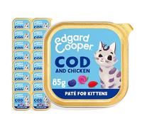 Edgard Cooper Comida humeda para Gatito,Bacalao & Pollo, 85g x 16, Pate gatos, Pienso gatos Esterilizados y Activos, Sin cereales, Ingredientes naturales, Hipoalergénico