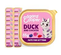 Edgard Cooper Comida humeda para Gatito,Pato & Pollo, 85g x 16, Pate gatos, Pienso gatos Esterilizados y Activos, Sin cereales, Ingredientes naturales, Hipoalergénico