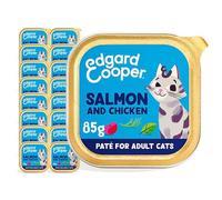 Edgard & Cooper Comida Húmeda para Gatos Adultos, (Salmón & Pollo, 85g x 16), Pate, Esterilizados y Activos, Sin Cereales, Carne Fresca, Hipoalergénico