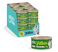 Edgard & Cooper Comida húmeda para Gatos, Caballa 24 x 70g, Comida para Gatos sin Cereales, con Ingredientes Naturales, para Gatos esterilizados, Pescado auténtico, sin azúcares añadidos