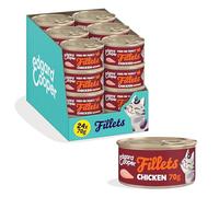 Edgard & Cooper Comida húmeda para Gatos, Pollo 24 x 70g, Filetes en Caldo, Comida sin Cereales, con Ingredientes Naturales, para Gatos esterilizados, Pollo auténtico, sin azúcares añadidos