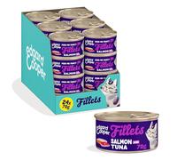 Edgard & Cooper Comida húmeda para Gatos, Salmón y Atún 24 x 70g, Filetes en Caldo, sin Cereales, con Ingredientes Naturales, Apta esterilizados, sin azúcares añadidos