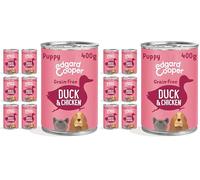 Edgard & Cooper Comida Húmeda para Perros Cachorros Puppy Junior Latas Perros Natural Sin Cereales Paté 400g x 6 Pato & Pollo Fresco, Alimentación Sana Sabrosa y Equilibrada, Carne Fresca