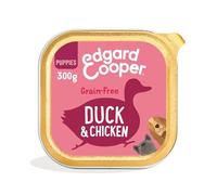 Edgard & Cooper Comida Húmeda para Perros Cachorros Puppy Junior Paté Perros Natural Sin Cereales Tarrinas 300g x 18 Pato & Pollo Fresco, Alimentación Sana Sabrosa y Equilibrada, Carne Fresca