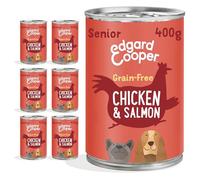 Edgard & Cooper Comida Húmeda para Perros Senior Mayores Latas Perros Natural Sin Cereales Paté 400g x 6 Pollo & Salmon Fresco, Alimentación Sana Sabrosa y Equilibrada, Carne Fresca