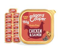 Edgard & Cooper Comida Húmeda para Perros Senior Mayores Paté Perros Natural Sin Cereales 11x150g Pollo & Salmon Fresco, Alimentación Sana Sabrosa y Equilibrada, Carne Fresca