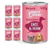 Edgard & Cooper Comida para Perros, mojada, Padrino, Cachorros, Perros, sin Granos, Alimentos húmedos, Alimentos Naturales, Pato y Pollo, 400 g x 6 con Mucha Carne Fresca y entrañas nutritivas