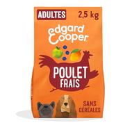 Edgard & Cooper Croquetas para Perros (Pollo Fresco, 2,5 kg) sin Cereales, Carne Fresca y proteínas de Calidad, Ingredientes Reales para Perros, hipoalergénicos, sin azúcares añadidos