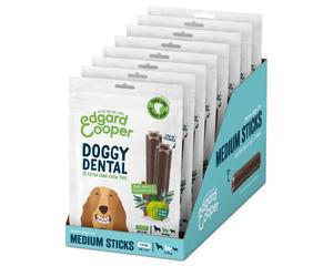 Edgard & Cooper Dental Stick para Perros Medios 56 Barritas para la Higiene Oral Premios Natural Sin Cereales 7 Sticks x 8 Eucalipto & Manzana, Higiene Dental, Bajo en Calorías, Aliento Fresco