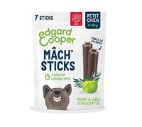 Edgard & Cooper Dulces Dental Stick Pequeño Perro Natural 7 Batidoras de Higiene Dental Eucalipto & Manzana, Una por día, Baja en calorías, Masticación Larga eficaz, Aliento Fresco