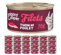 Edgard & Cooper - Filete para gatos (atún pollo, 70 g x 24), carne y pescado y proteínas de calidad, ingredientes reales para gatos, redes naturales esterilizadas y activas para gatos