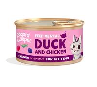 Edgard & Cooper Kitten Trocitos de Pato y Pollo en Salsa Lata Gatos 18 x 85 gr