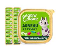 Edgard & Cooper - Paté para Gatos Adultos esterilizados, Cordero Pollo 16 x 85 g, Comida húmeda sin Cereales Ingredientes Naturales, Rica en proteínas, sin azúcares añadidos