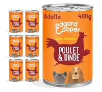 Edgard & Cooper - Paté para Perros, (Dinda y Pollo, 400 g x 6), sin Cereales, Carne Fresca y proteínas de Calidad, Ingredientes Reales para Perros, hipoalergénicos, sin azúcares añadidos