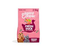 Edgard & Cooper Pienso Para Cachorros Medianos, Pato y Pollo Fresco (2.5kg), Comida Perro Seca Sin Cereales, Con los Ingredientes Naturales, Con equilibrio de fibra añadido