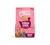 Edgard & Cooper Pienso Para Cachorros Medianos, Pato y Pollo Fresco (7kg), Comida Perro Seca Sin Cereales, Con los Ingredientes Naturales, Con equilibrio de fibra añadido