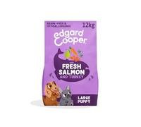 Edgard Cooper Pienso para Cachorros, (Salmón & Pavo, 12kg), Alimento seco natural sin cereales, perros, carne fresca y sin azúcares añadidos, proteina de calidad