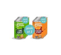 Edgard & Cooper Pienso para Perros Adultos Comida Humeda Natural 6x400g Pollo y Pavo Fresco + 6x400g Cornero y Ternera Fresco, Alimento Sano, Sabroso y Equilibrado, Proteínas