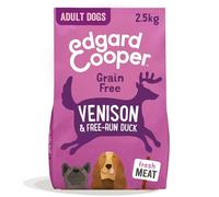Edgard & Cooper Pienso para Perros Adultos Comida para Perros Seca Natural (carne de venado y pato, 2,5 kg), sin cereales ni gluten, hipoalergénico, con ingredientes naturales y carne fresca
