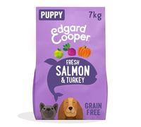 Edgard & Cooper Pienso para Perros, Cachorros, (Salmón & Pavo, 7kg), Alimento seco Natural sin Cereales, Carne Fresca y sin azúcares añadidos, proteína de Calidad