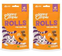 Edgard & Cooper premios Naturales para Gatos, rollitos de Pollo y Pavo (1x45g), sin Cereales y con Carne Fresca, Ricos en proteínas, Cazar, Ingredientes Naturales y sin azúcar añadido. (Paquete de 2)