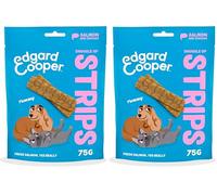 Edgard Cooper Premios para Perros, (Salmon & Pollo, 1 x75g), Tiras para Mimar, Sin Cereales, Rico en proteína y Carne Fresca, Llena de aminoácidos Esenciales para un estómago Sano (Paquete de 2)