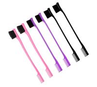 Edge Brush - 6 cepillos de cejas de doble cara, peine para la línea del cabello, para mujeres, niñas, señoras, peluqueros, novias, actores, modelos, hogar, salón, estudio, viajes