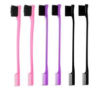 Edge Brush - 6 herramientas de peinado de doble cara - Peines de cejas naturales - para mujeres, niñas, señoras, peluqueros, novias, actores, modelos, hogar, salón de belleza