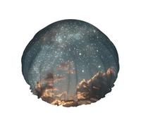 Edge of Infinity - Gorro de ducha de doble capa para mujer, impermeable y duradero, protege el cabello durante el baño, belleza