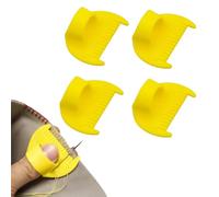 Edge Stitch Lock & Sewing Gauge, 3/4mm Needle Gauge Quilting Ruler, Mini Sewing Finger Rulers with Thumb-Controlled, Fabric Quilting Rulers for Straight & Curved Seams, Hemming (Yellow,3mm)