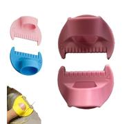 Edge Stitch Lock & Sewing Gauge, Sewing Templates, 3/4mm Needle Gauge Quilting Rulers Measuring Tool, DIY Stitching Tool Quilting for Hemming, or Crafting (Pink*4mm,2Pcs)