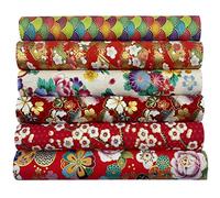 EDGEAM 6 piezas Tela de Algodón de Estilo Japonés 40x50 cm Telas Patchwork de Algodón para Costura Manualidades (Multicolor A)