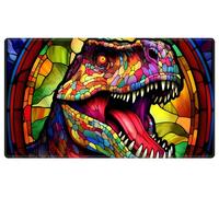 EDGFRTOIO Tapete de juego mágico de 24 x 14 pulgadas para tarjetas MTG/TCG, juego de cartas intercambiables, tapete de juego cosido Commander Deck Gaming Desk Mat Card Gameplay Mats, vidrieras retro