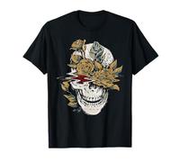 Edgy Calavera and Flowers Goth Vaporwave Aesthetic Gothic Camiseta