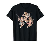 Edgy Cupid with Guns Indie Baddie Bad Girl Aesthetic Trendy Camiseta