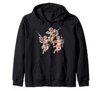 Edgy Cupid with Guns Indie Baddie Bad Girl Aesthetic Trendy Sudadera con Capucha