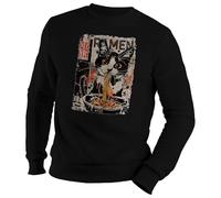 Edgy Streetwear Ramen Cat Aesthetic Urban Retro Art Tuxedo Cat Jersey Unisex Negro Size XXL