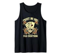 Edgy Traditional Tattoo Poker Confía en Nadie Camiseta sin Mangas