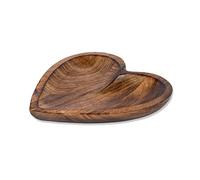 EDHAS Cuenco decorativo con forma de corazón de madera de mango para centros de mesa, decoración del hogar, fiesta, boda (10 x 10 x 1.5 pulgadas)