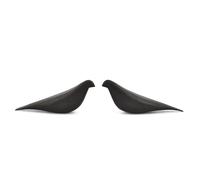 EDHAS Statues Bird Room Decor - Set of 2 Modern Wooden Bird Sculptures - Handmade Acacia Wood, Black Finish Office & Living Room Decor Accents (10.5'' X 2.75'' X 4'')