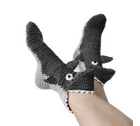 Edhomenn 2023 - Calcetines de invierno para hombre y mujer, cálidos, 3D, novedosos animales, boca ancha, accesorio de ropa de Halloween, Tiburón gris oscuro, talla única