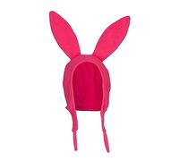 Edhomenn Bob's Burgers Louise - Gorro con orejas de conejo para adultos, talla única, cálido, para Halloween, resistente al viento, orejas largas de conejo, rosa, Talla única