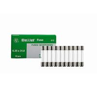 EDI-TRONIC 10 Piezas fusibles de Vidrio de liberación Lenta 6.3x32mm 250V Träge TYP612 2,5A