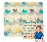 Edibaby, Alfombra Bebe, 200 x 180 cm, 1 ó 1.5 cm Grosor, Diseño Infantil, Acolchada de XPE, Reversible y Plegable, Tapete Actividades, Colchoneta para Niños (Ocean Edition, Grosor - 1 cm)