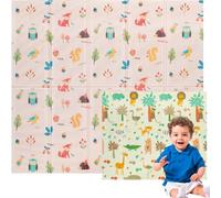 Edibaby, Alfombra Bebe, 200 x 180 cm, 1 ó 1.5 cm Grosor, Diseño Infantil, Acolchada de XPE, Reversible y Plegable, Tapete Actividades, Colchoneta para Niños (Native Edition, Grosor - 1 cm)